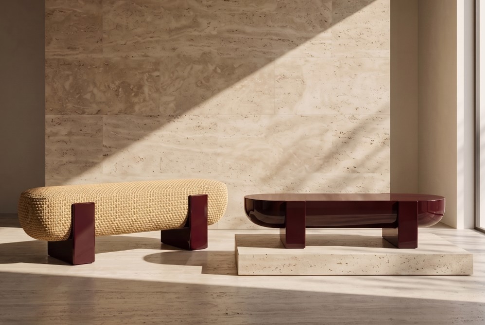Britto Charette Studio — Sculptural Bench & Lacquer Cocktail Table