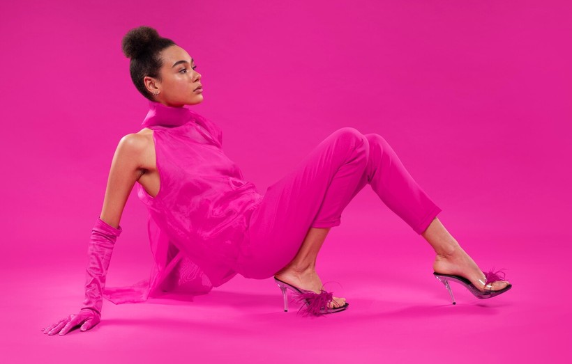 Tess Priya — Monochrome Magenta Silk Portraiture